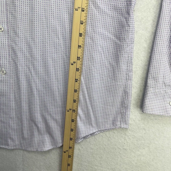 Ryan Seacrest Distinction Dress Shirt Mens 17 36/37 Slim Fit Non-Iron Purple - Picture 8 of 12